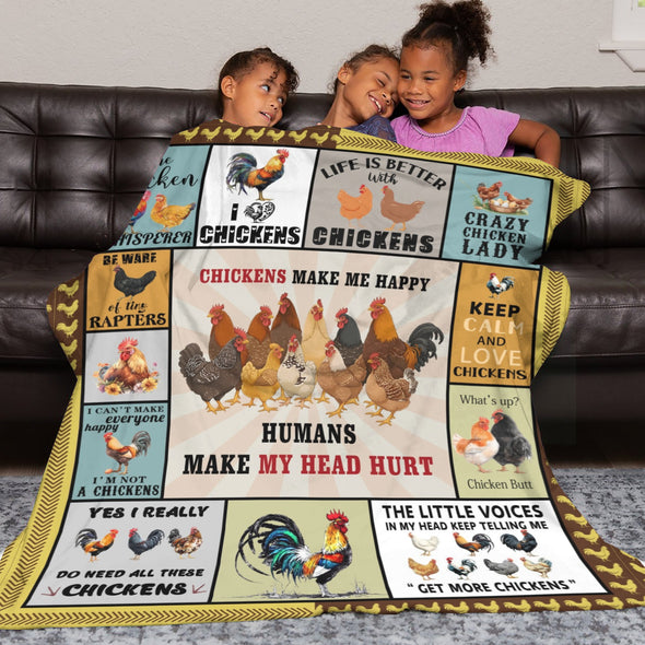 Chicken Pattern Blanket Fleece Throw Blanket Super Soft Warm Gifts for Baby Girls Boys Kids Mom Grandma Room Decor