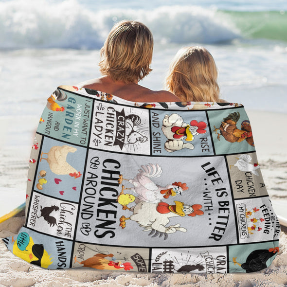 Chicken Pattern Blanket Fleece Throw Blanket Super Soft Warm Gifts for Baby Girls Boys Kids Mom Grandma Room Decor