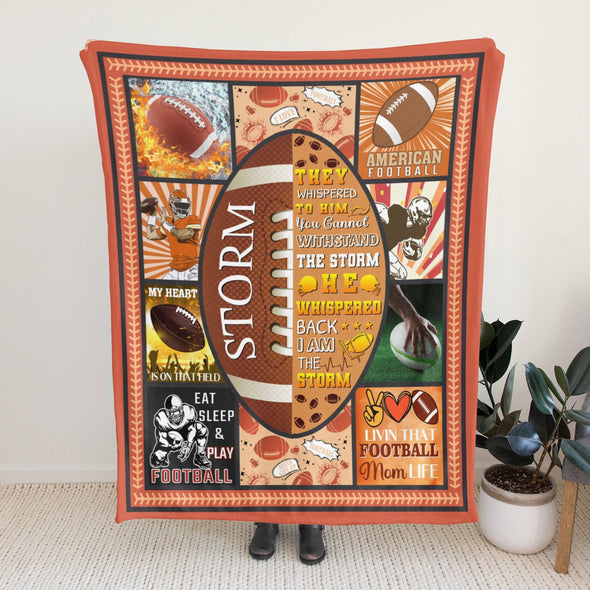 Football Pattern Blanket Fleece Throw Blanket Super Soft Warm Gifts for Baby Girls Boys Kids Mom Grandma Room Decor