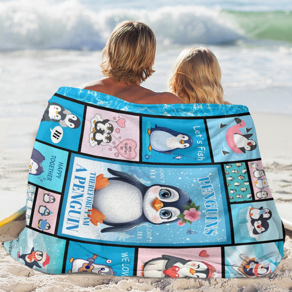 Penguin Blanket Fleece Throw Blanket Super Soft Warm Gifts for Baby Girls Boys Kids Mom Grandma Room Decor