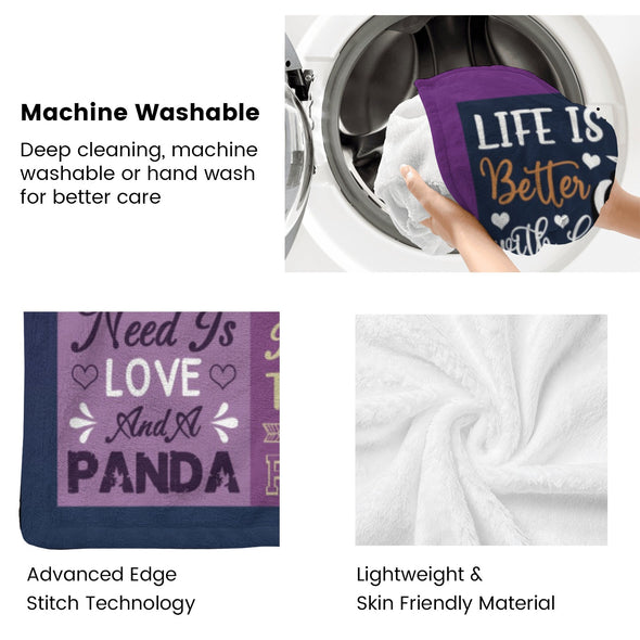 Panda Pattern Blanket Fleece Throw Blanket Super Soft Warm Gifts for Baby Girls Boys Kids Mom Grandma Room Decor