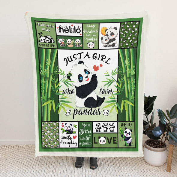 Panda Pattern Blanket Fleece Throw Blanket Super Soft Warm Gifts for Baby Girls Boys Kids Mom Grandma Room Decor
