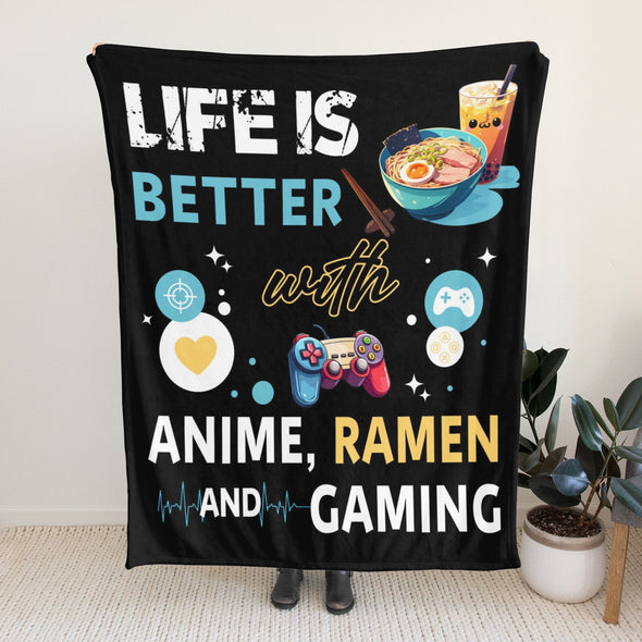 Gamer Blanket Fleece Throw Blanket Super Soft Warm Gifts for Baby Girls Boys Kids Mom Grandma Room Decor