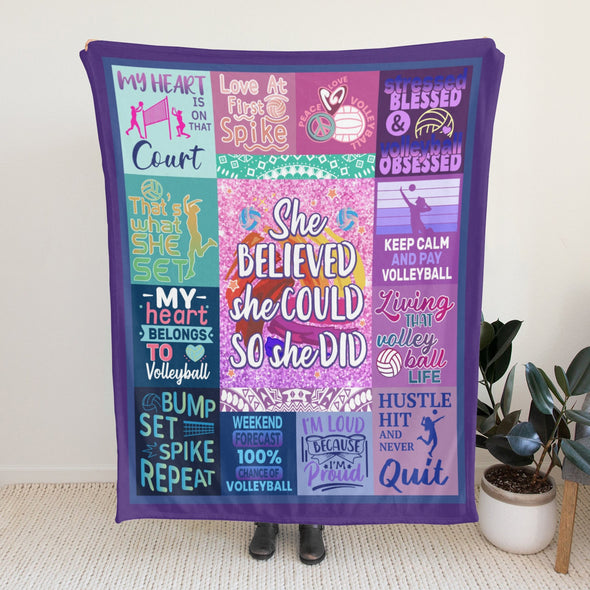 Volleyball Pattern Blanket Fleece Throw Blanket Super Soft Warm Gifts for Baby Girls Boys Kids Mom Grandma Room Decor