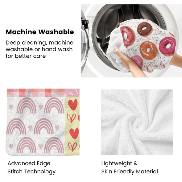 Donut Pattern Blanket Fleece Throw Blanket Super Soft Warm Gifts for Baby Girls Boys Kids Mom Grandma Room Decor