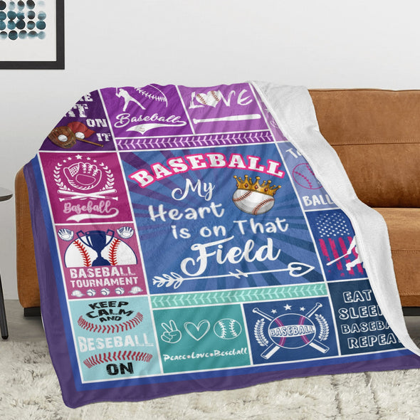 Baseball Pattern Blanket Fleece Throw Blanket Super Soft Warm Gifts for Baby Girls Boys Kids Mom Grandma Room Decor