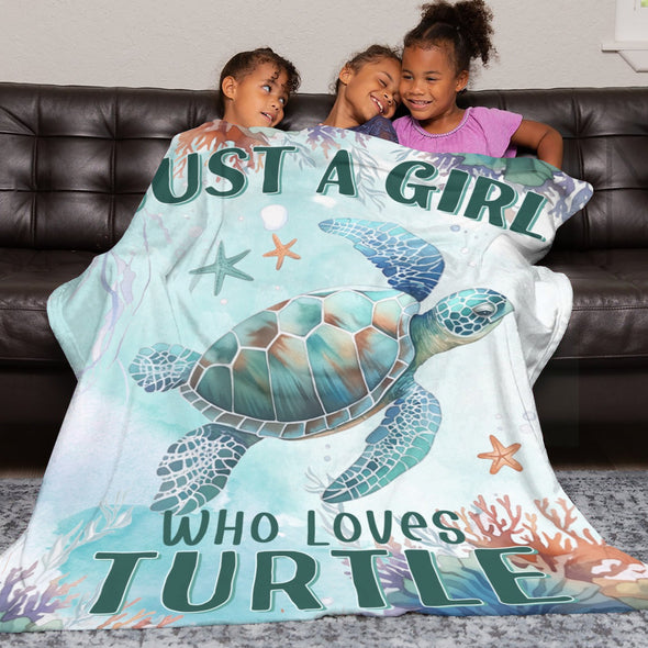 Turtle Pattern Blanket Fleece Throw Blanket Super Soft Warm Gifts for Baby Girls Boys Kids Mom Grandma Room Decor
