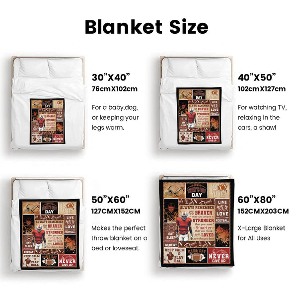 Football Pattern Blanket Fleece Throw Blanket Super Soft Warm Gifts for Baby Girls Boys Kids Mom Grandma Room Decor