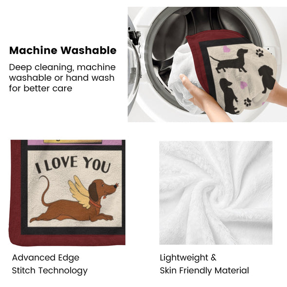 Dachshund Pattern Blanket Fleece Throw Blanket Super Soft Warm Gifts for Baby Girls Boys Kids Mom Grandma Room Decor