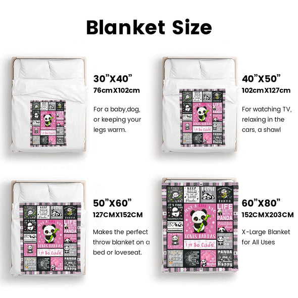 Panda Pattern Blanket Fleece Throw Blanket Super Soft Warm Gifts for Baby Girls Boys Kids Mom Grandma Room Decor