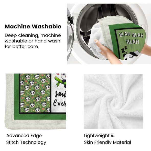 Panda Pattern Blanket Fleece Throw Blanket Super Soft Warm Gifts for Baby Girls Boys Kids Mom Grandma Room Decor