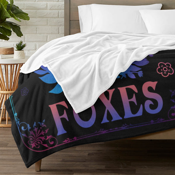 Fox Pattern Blanket Fleece Throw Blanket Super Soft Warm Gifts for Baby Girls Boys Kids Mom Grandma Room Decor