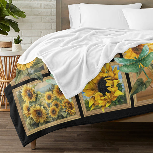 Sunflower Blanket Fleece Throw Blanket Super Soft Warm Gifts for Baby Girls Boys Kids Mom Grandma Room Decor
