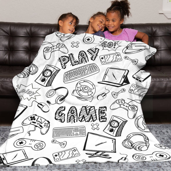 Gamer Blanket Fleece Throw Blanket Super Soft Warm Gifts for Baby Girls Boys Kids Mom Grandma Room Decor