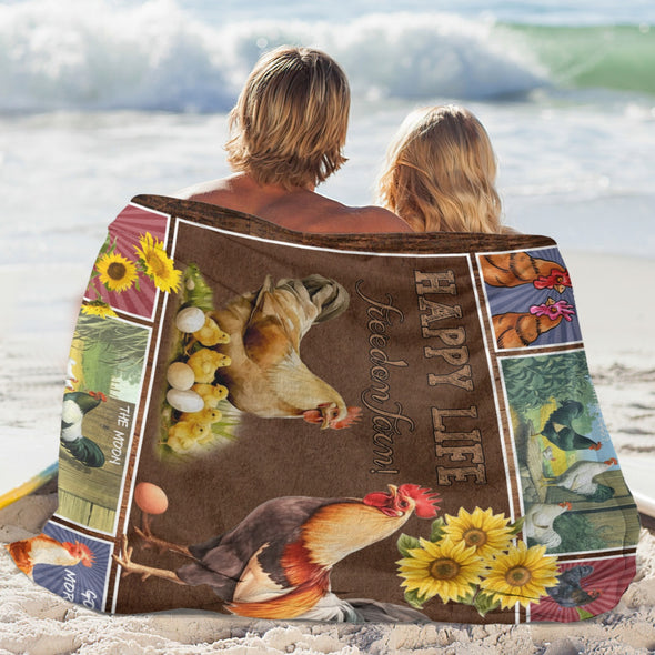 Chicken Pattern Blanket Fleece Throw Blanket Super Soft Warm Gifts for Baby Girls Boys Kids Mom Grandma Room Decor
