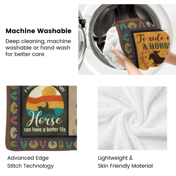 Horse Blanket Gift for Women Girl Who Loves Horses for Sofa Couch Bed Room Birthday Decor Bed Travel