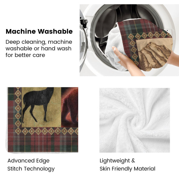 Deer Pattern Blanket Fleece Throw Blanket Super Soft Warm Gifts for Baby Girls Boys Kids Mom Grandma Room Decor