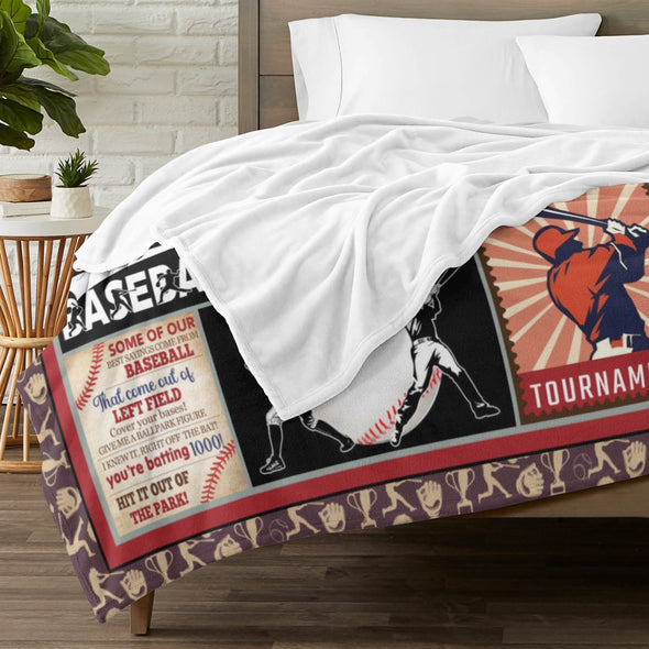 Baseball Pattern Blanket Fleece Throw Blanket Super Soft Warm Gifts for Baby Girls Boys Kids Mom Grandma Room Decor