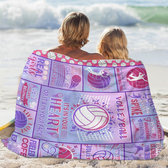 Volleyball Pattern Blanket Fleece Throw Blanket Super Soft Warm Gifts for Baby Girls Boys Kids Mom Grandma Room Decor