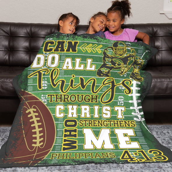 Football Pattern Blanket Fleece Throw Blanket Super Soft Warm Gifts for Baby Girls Boys Kids Mom Grandma Room Decor