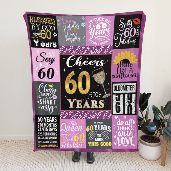 Birthday Gifts for Women Blanket, Happy Birthday Decorations Throw for Girls Her Friend Mom Sister Grandma Wife