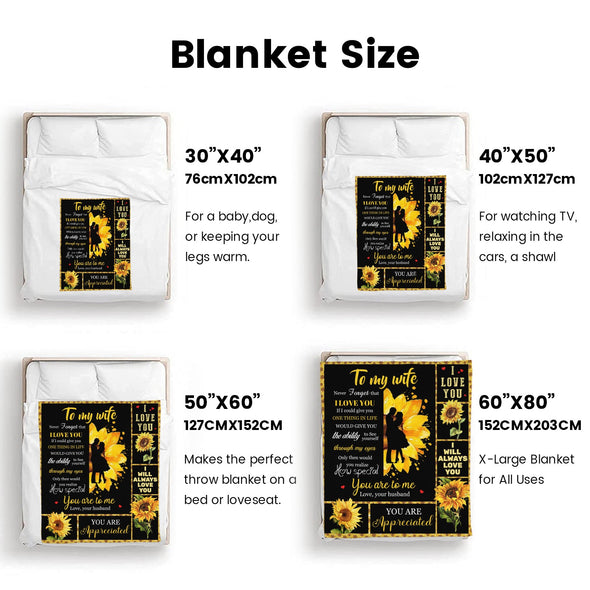 Wife Blanket, Throw Blanket Gifts for Birthday/Wedding/Anniversary/Christmas/Valentines