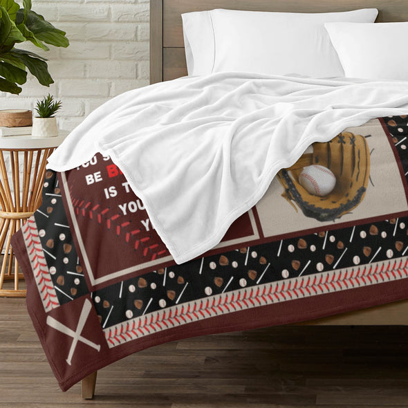 Baseball Pattern Blanket Fleece Throw Blanket Super Soft Warm Gifts for Baby Girls Boys Kids Mom Grandma Room Decor