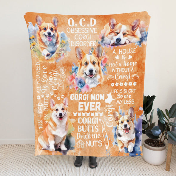 Corgi Blanket Fleece Throw Blanket Super Soft Warm Gifts for Baby Girls Boys Kids Mom Grandma Room Decor