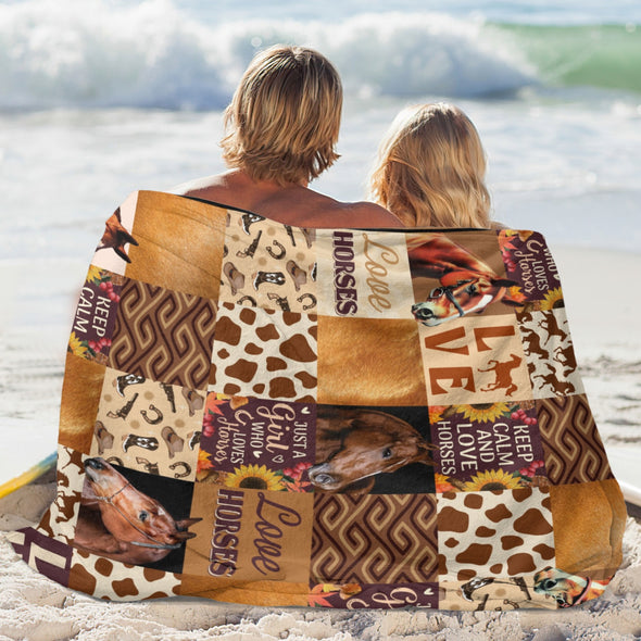 Horse Blanket Gift for Women Girl Who Loves Horses for Sofa Couch Bed Room Birthday Decor Bed Travel