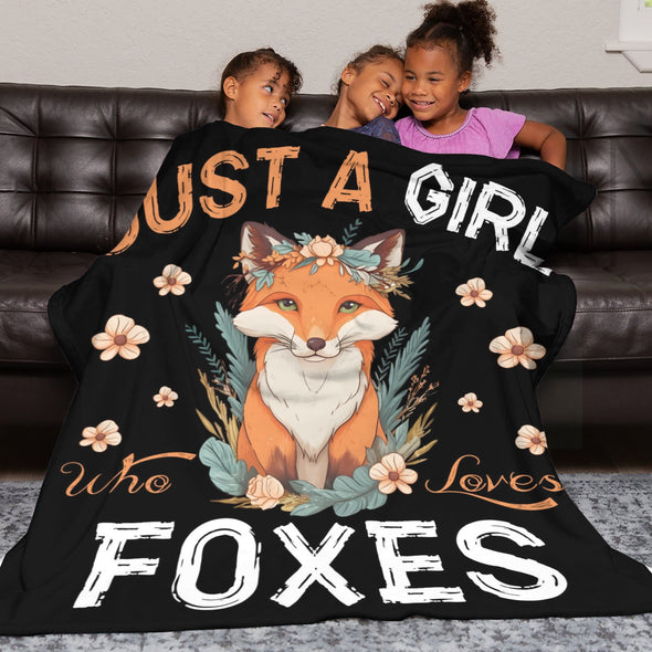 Fox Pattern Blanket Fleece Throw Blanket Super Soft Warm Gifts for Baby Girls Boys Kids Mom Grandma Room Decor