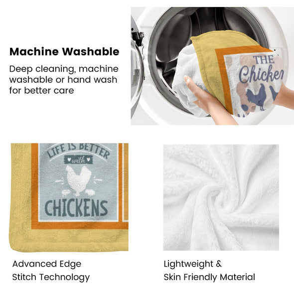 Chicken Pattern Blanket Fleece Throw Blanket Super Soft Warm Gifts for Baby Girls Boys Kids Mom Grandma Room Decor