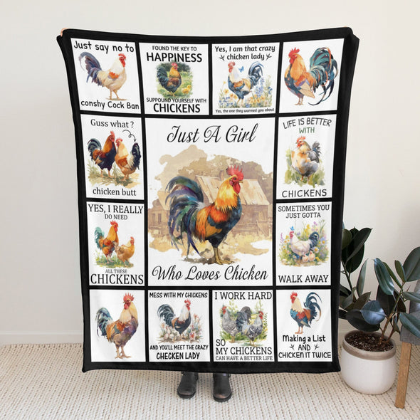 Chicken Pattern Blanket Fleece Throw Blanket Super Soft Warm Gifts for Baby Girls Boys Kids Mom Grandma Room Decor