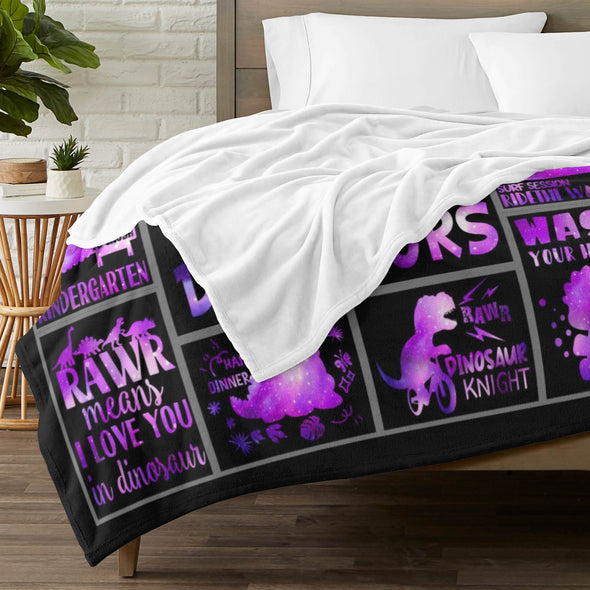 Dinosaur Blanket for Boys Kids Soft Flannel Blanket for Children's Toys are Suitable for Beds, Sofas and School Lunch Break-2-hml Balnket