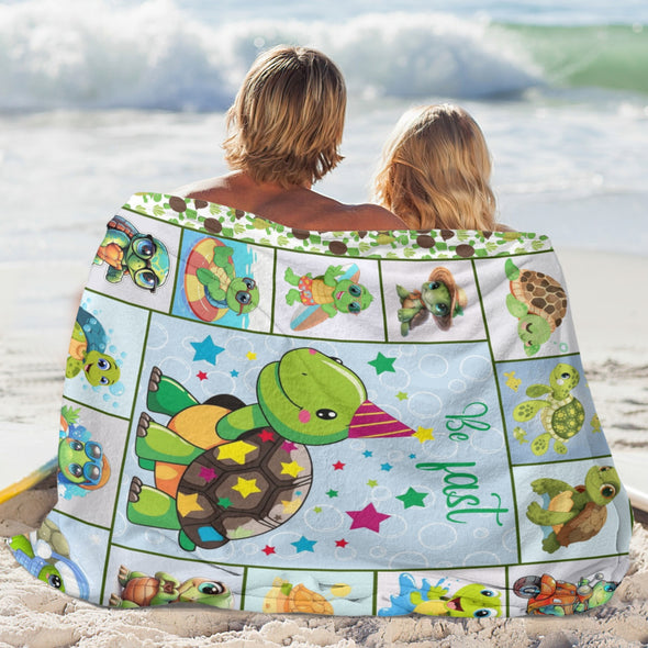 Turtle Pattern Blanket Fleece Throw Blanket Super Soft Warm Gifts for Baby Girls Boys Kids Mom Grandma Room Decor