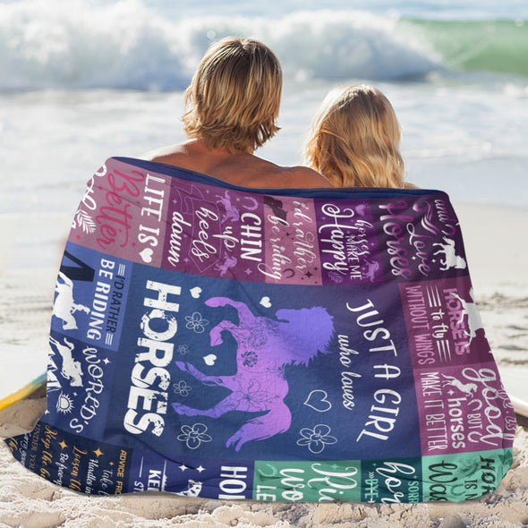 Horse Blanket Gift for Women Girl Who Loves Horses for Sofa Couch Bed Room Birthday Decor Bed Travel