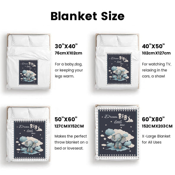 Elephant Blanket Fleece Throw Blanket Super Soft Warm Gifts for Girls Boys Kids Room Decor