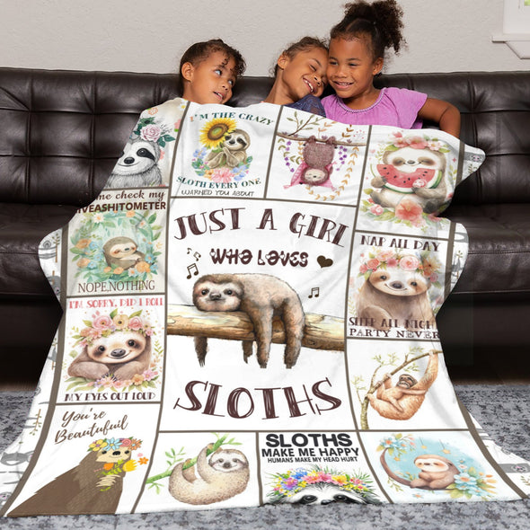 Sloth Blanket Gifts for Women Girls, Cozy Soft Sloths Throw Blanket for Men Kids Boys Christmas Birthday