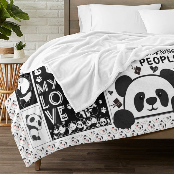 Panda Pattern Blanket Fleece Throw Blanket Super Soft Warm Gifts for Baby Girls Boys Kids Mom Grandma Room Decor