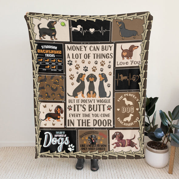 Dachshund Pattern Blanket Fleece Throw Blanket Super Soft Warm Gifts for Baby Girls Boys Kids Mom Grandma Room Decor