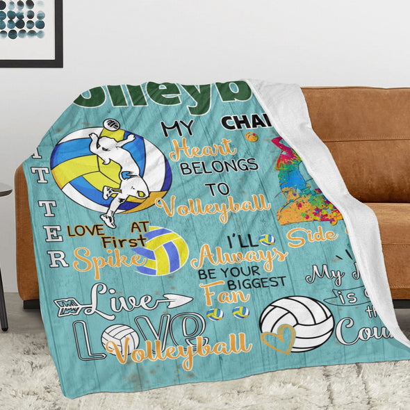 Volleyball Pattern Blanket Fleece Throw Blanket Super Soft Warm Gifts for Baby Girls Boys Kids Mom Grandma Room Decor