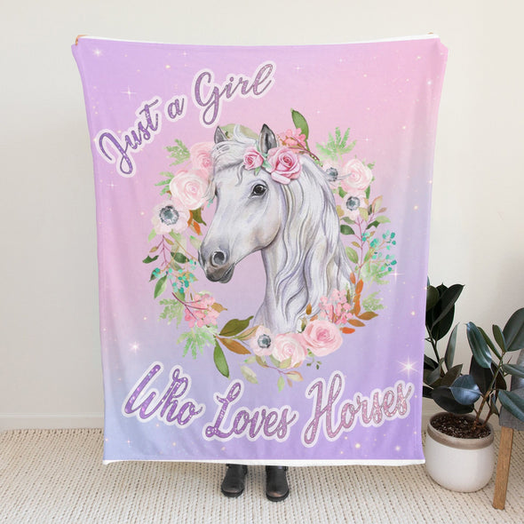 Horse Blanket Gift for Women Girl Who Loves Horses for Sofa Couch Bed Room Birthday Decor Bed Travel