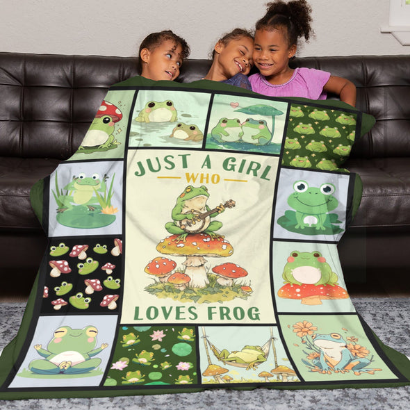 Frog Pattern Blanket Fleece Throw Blanket Super Soft Warm Gifts for Baby Girls Boys Kids Mom Grandma Room Decor