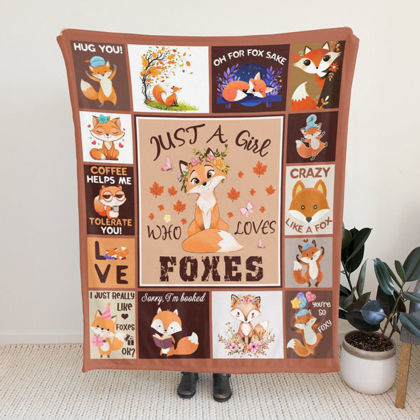 Fox Pattern Blanket Fleece Throw Blanket Super Soft Warm Gifts for Baby Girls Boys Kids Mom Grandma Room Decor