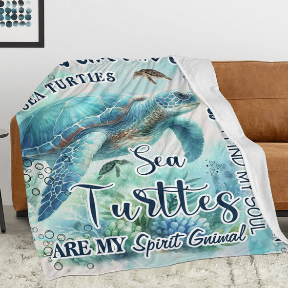 Turtle Pattern Blanket Fleece Throw Blanket Super Soft Warm Gifts for Baby Girls Boys Kids Mom Grandma Room Decor