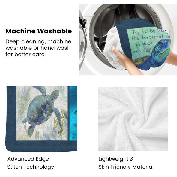 Turtle Pattern Blanket Fleece Throw Blanket Super Soft Warm Gifts for Baby Girls Boys Kids Mom Grandma Room Decor