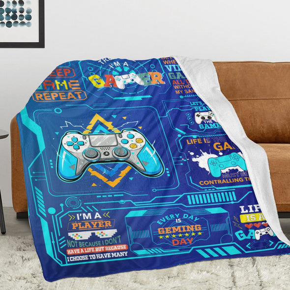 Gamer Blanket Fleece Throw Blanket Super Soft Warm Gifts for Baby Girls Boys Kids Mom Grandma Room Decor