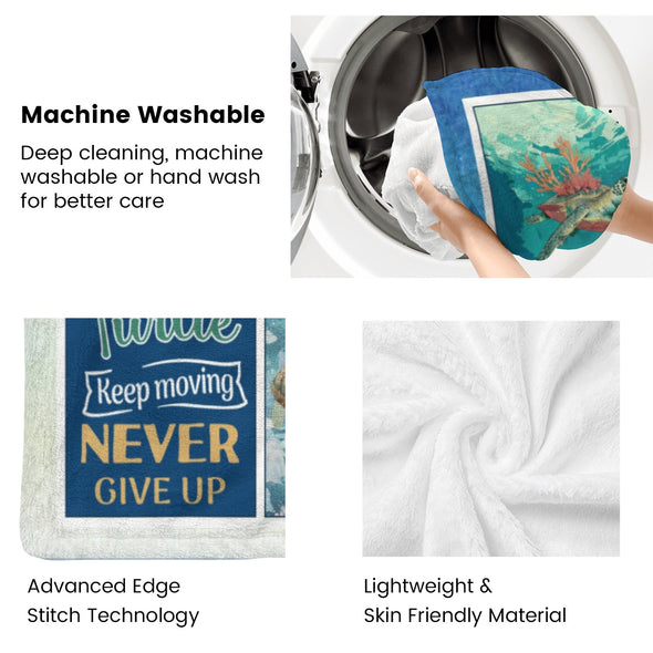 Turtle Pattern Blanket Fleece Throw Blanket Super Soft Warm Gifts for Baby Girls Boys Kids Mom Grandma Room Decor