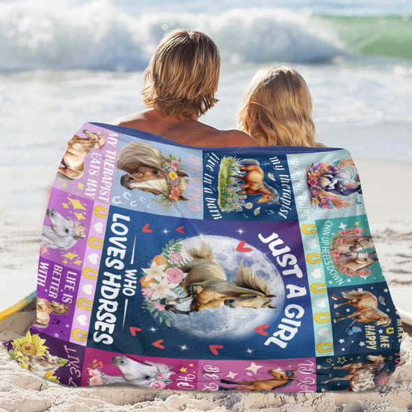 Horse Blanket Gift for Women Girl Who Loves Horses for Sofa Couch Bed Room Birthday Decor Bed Travel