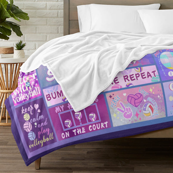 Volleyball Pattern Blanket Fleece Throw Blanket Super Soft Warm Gifts for Baby Girls Boys Kids Mom Grandma Room Decor