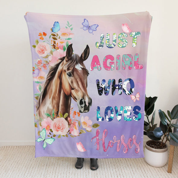 Horse Blanket Gift for Women Girl Who Loves Horses for Sofa Couch Bed Room Birthday Decor Bed Travel